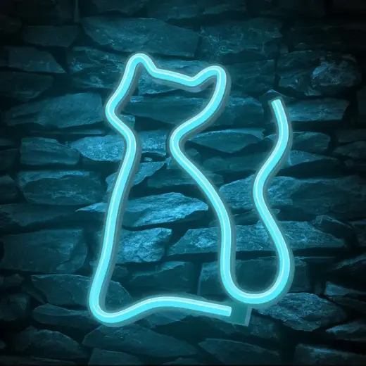 Neon LED Light CAT turquoise NNE24 Neolia Foto 4