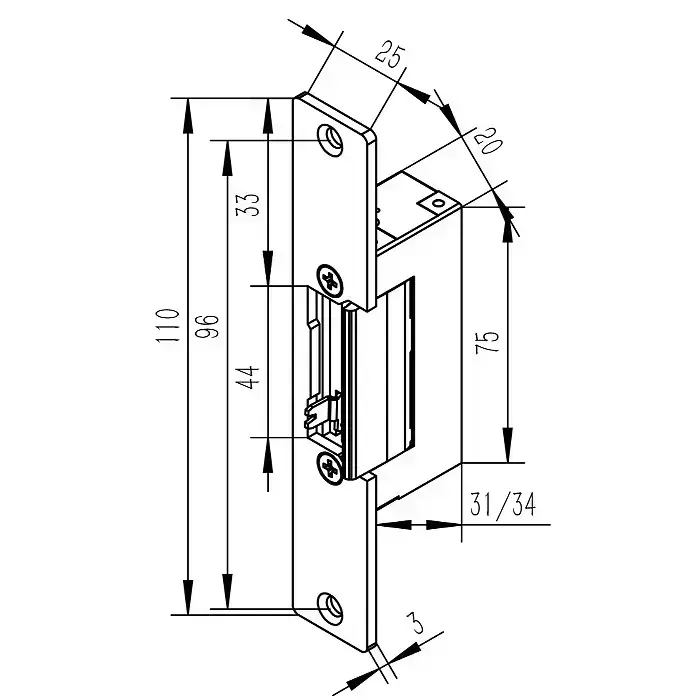 Qoltec Reverse electric strike | 12V | Stainless steel Foto 8