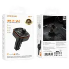 Borofone Transmitter FM BC59 Heroic MP3, Bluetooth - 2xUSB + Type C - black — Foto 8
