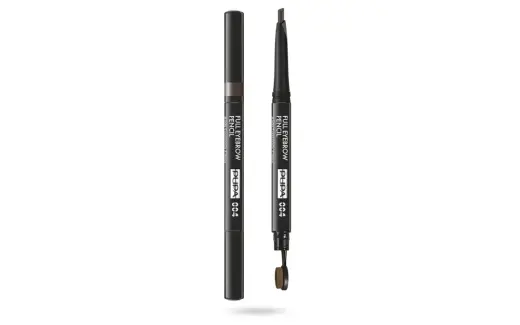 Pupa, Full, Paraben-Free, Definer, Double-Ended, Eyebrow Cream Pencil & Brush 2-In-1, 004, Extra Dark, 0.2 g