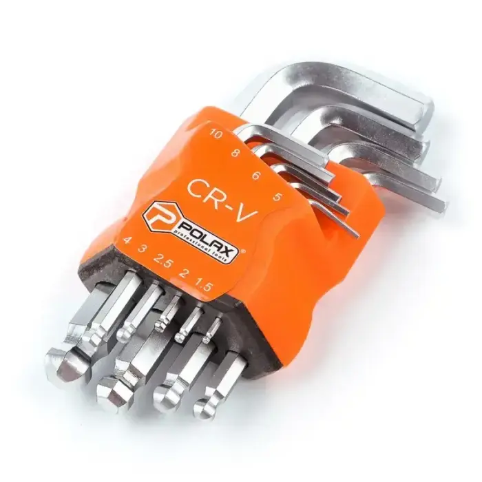 Lodveida sešstūra atslēgu komplekts, 9 gab., 1,5-10 mm, Cr-V Foto 2