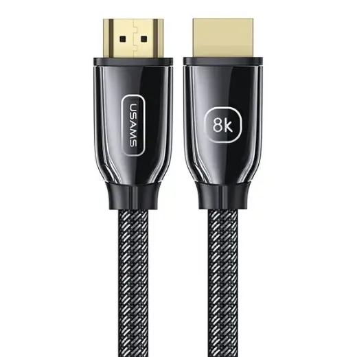 USAMS HDMI kabelis - HDMI 2.1 U67 2m 8K melns | melns Ultra HD SJ497HD01 (US-SJ497) Foto 1