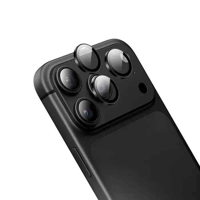 Borofone Tempered glass BF14 3D Metal Frame camera lens for Iphone 18 Pro/18 Pro Max black