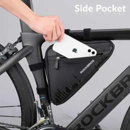 Rockbros B39-2 waterproof frame bicycle bag - black Фото num