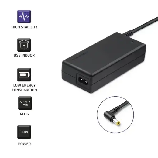 Qoltec Power adapter for laptop Acer 30W | 19V | 1.58A | 5.5*1.7 | +power cable Photo