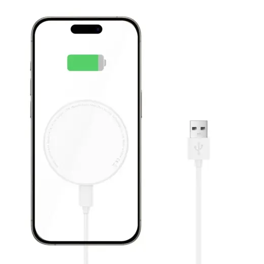 Tech-Protect QI15W-A33 inductive charger with MagSafe and stand with USB-A | USB-C cable - white Фото num