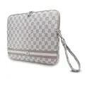 DKNY PU Leather Checkered Pattern and Stripe Laptop Sleeve 13|14" Beige Фото num
