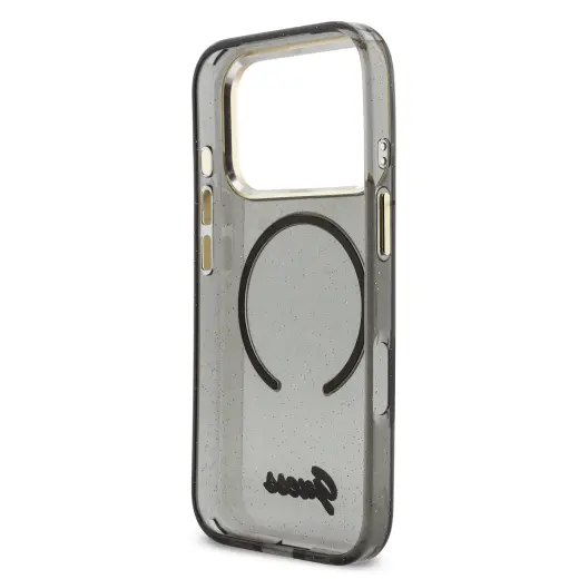Guess IML Glitter Script Strap MagSafe Case for iPhone 17 Pro Black Foto 4