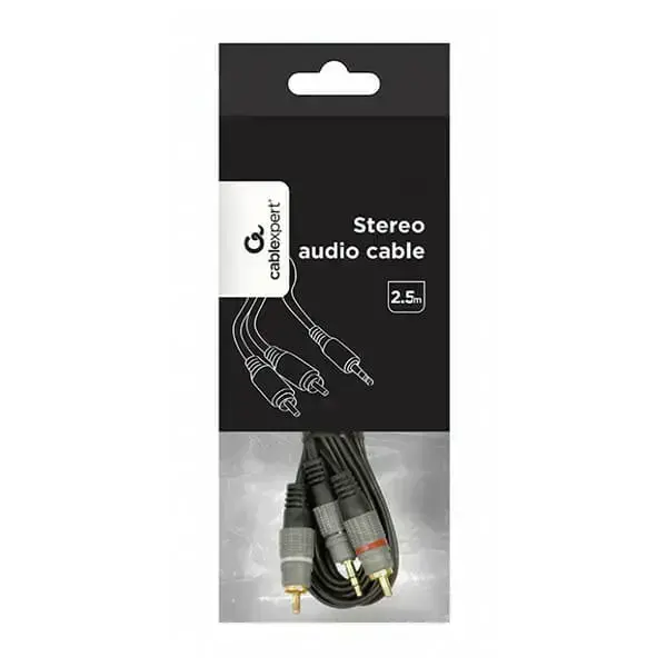 Cablexpert CCA-352-2.5M Audio Cable 3.5 mm Jack to 2×RCA, 2.5 m
