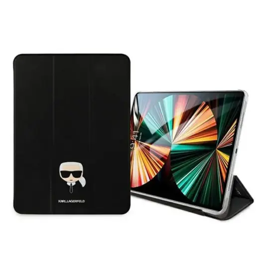 KLFC12OKHK Karl Lagerfeld Head Saffiano Folio Cover for iPad Pro 12.9 Black Фото num