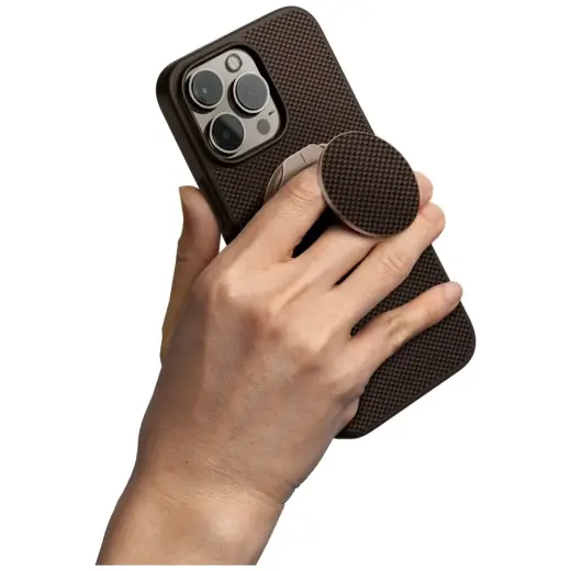 Case UNIQ Keva Air for iPhone 16 Pro Magclick Charging GripFit brown Фото num