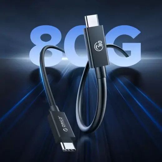 Orico USB4 Thunderbolt5 Cable 80Gbps 240W USB-C to USB-C 1m - Black Foto 4