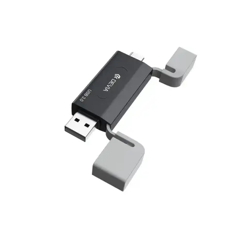 Devia card reader 2in1 EL240 USB/USB-C 3.0 black Foto 8