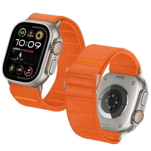 TECH-PROTECT NYLON SLIP APPLE WATCH 6 | 7 | 8 | 9 | 10 | SE | ULTRA 1 | 2 (44 | 45 | 46 | 49 MM) ORANGE Foto 1