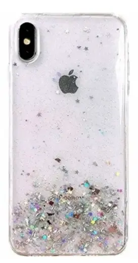 Fusion Glue Glitter Back Case Silikona Aizsargapvalks Priekš Apple iPhone 12 Pro Max Caurspīdīgs Foto 1