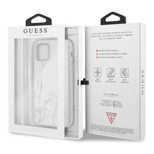 Guess GUHCN58HYMAWH iPhone 11 Pro biały|white Marble Фото num