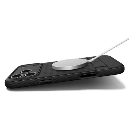 Spigen Parallax "S" maciņš ar statīvu un MagSafe atbalstu telefonam Apple iPhone 17 Pro Max matēts melns Foto 9