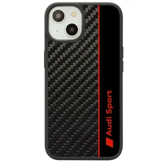 Audi Carbon Fiber Stripe iPhone 14 | 15 | 13 6.1" czarny|black hardcase AUS-TPUPCIP14-R8|D1-BK Photo