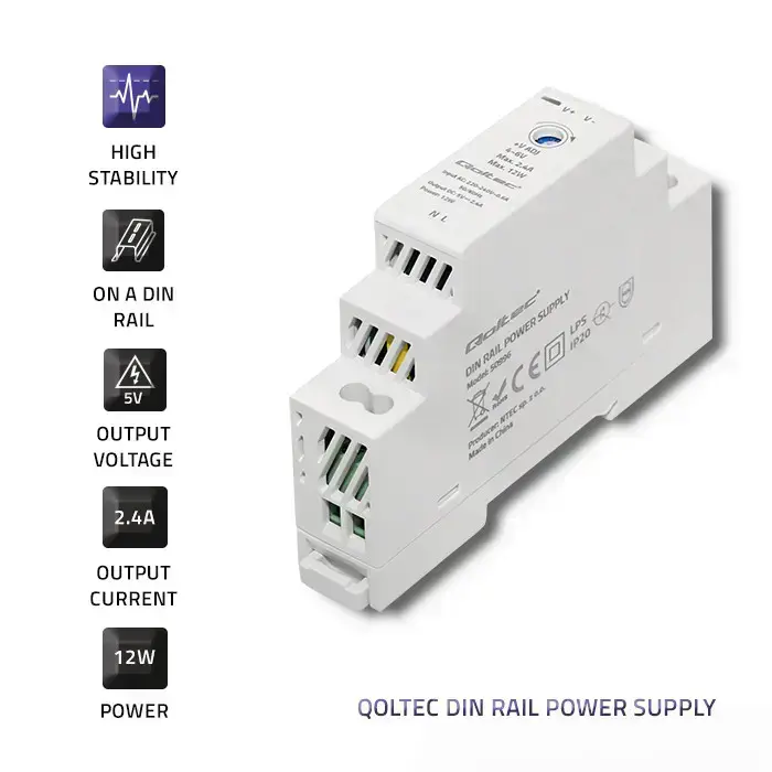 Qoltec DIN rail power supply | 12W | 5V | 2.4A Foto 4