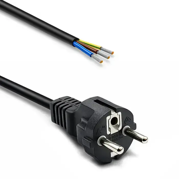 Qoltec SCHUKO CEE 7/7 power cable | copper Cu | stripped and soldered | 3x0.75 mm² | 1.8 m