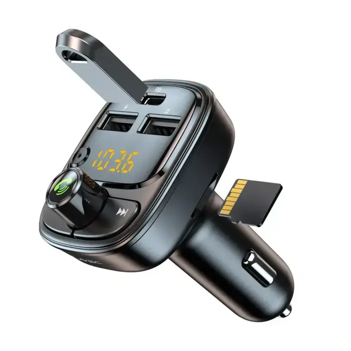 Blavec FM Transmitter Flash TR-06 MP3, Bluetooth - 2xUSB + Type C - PD 30W (TFMFTR06-B) black Фото num