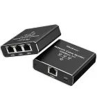 Qoltec Splitter Ethernet mini SWITCH 1x3 RJ45 | 1000Mb/s | USB-C | Aluminium Foto 1