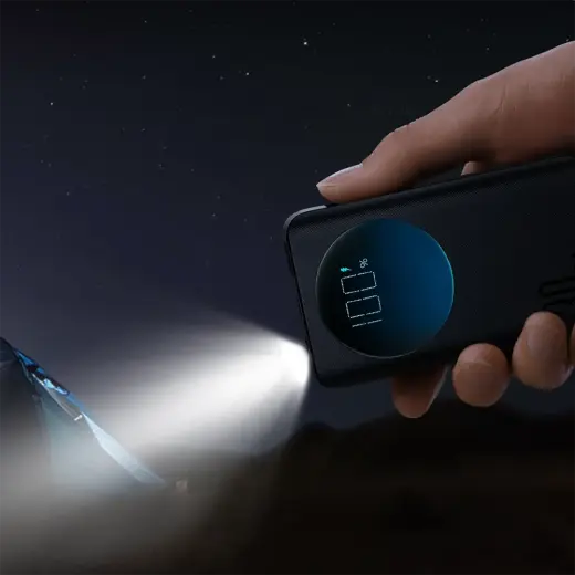 Joyroom JR-PBF01 внешний аккумулятор (powerbank) | 10000 mAh | 30W | USB-C, USB-A | LED фонарик | черный Фото num