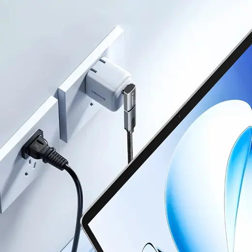 Wozinsky WPKF-01 USB-C - USB-C 40Gb|s 240W 8K OTG Angled Adapter - Gray Фото num