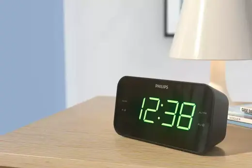 PHILIPS radio pulkstenis, melns Photo