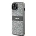 DKNY PU Leather Repeat Pattern Tonal Stripe Case for iPhone 15 Beige — Foto 2