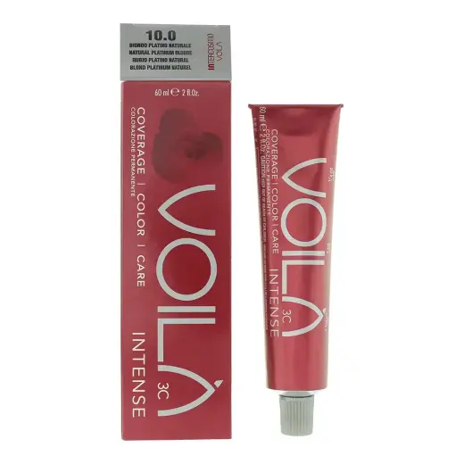 Intercosmo, Voila 3C Intense, Permanent Hair Dye, 10.0 Natural Platinum Blonde, 60 ml