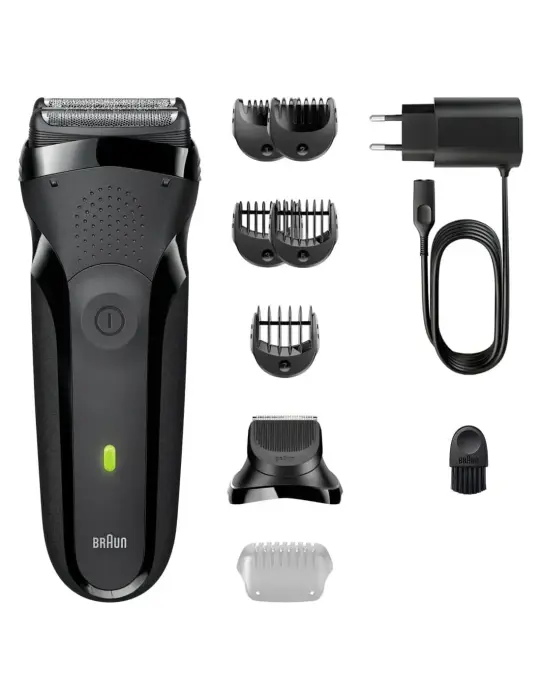 BRAUN Series 3 elektriskais skuveklis un bārdas trimmeris, melns