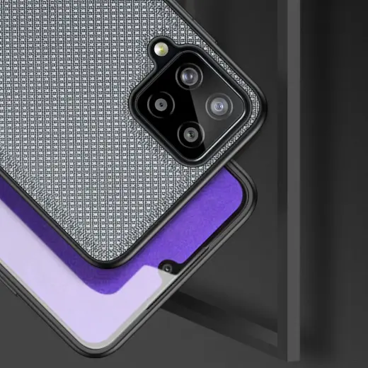 Dux Ducis Fino case covered with nylon material for Samsung Galaxy A22 4G gray Photo
