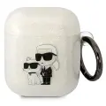 Karl Lagerfeld 3D Logo NFT Karl and Choupette TPU Glitter Case for Airpods 1|2 White Фото num