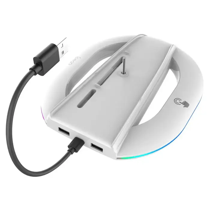 iPega P5S035SA Vertical Stand (2xUSB-A) with RGB for PS5 Slim/PS5 Pro White (Damage Package)