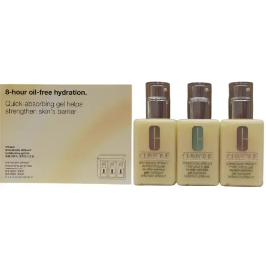 Set Trio, Clinique, Dramatically Different Face Care, Paraben-Free, Moisturizing, Day & Night, Gel, For Face, 3 pcs, 125 ml