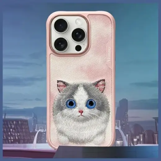 Nimmy Big Eyed Pet 2.0 Cat phone case for iPhone 16 Pro Max pink Photo