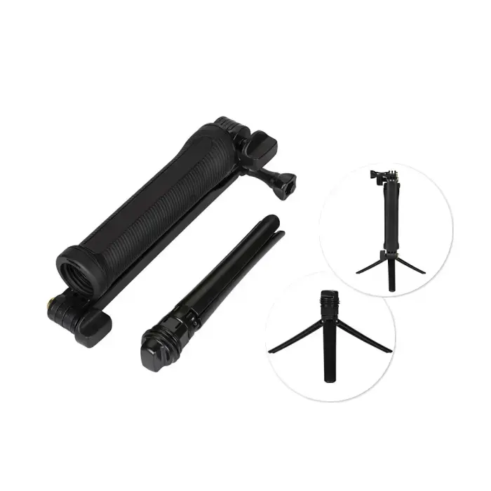 3 in 1 Monopod Tripod with Selfie Stick for GoPro - Black Foto 6