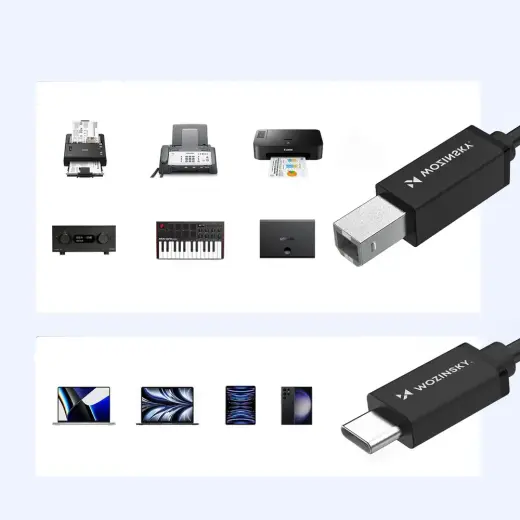 Wozinsky WKDDY1S USB-B - USB-C Cable 1m - Black Foto 7