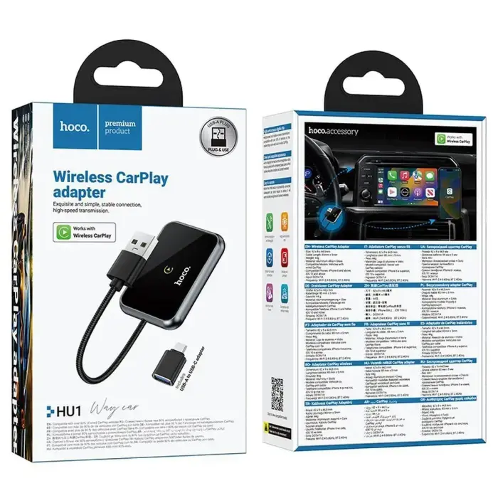 Wireless CarPlay adapter Hoco USB A / USB C HU1 black Foto 8