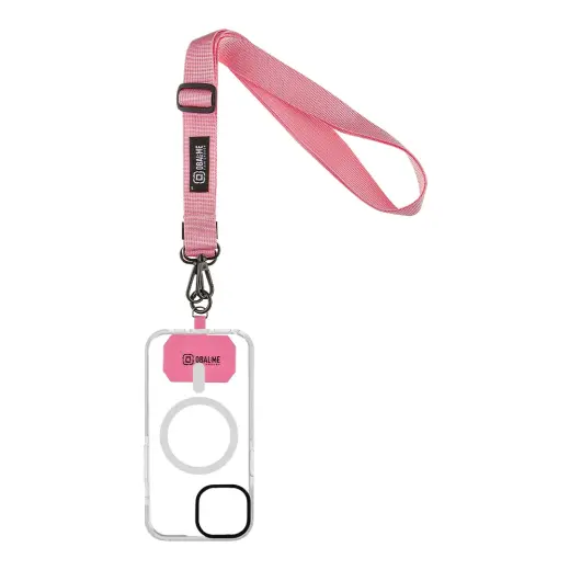 OBAL:ME NeckTag Ribbon Rope for Mobile Phone Pink