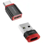 Adapter 4smarts Data Blocker USB-C to USB-A/USB-C black 2pcs Foto 1