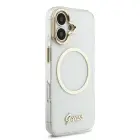 Guess IML Glitter Script Strap MagSafe Case for iPhone 17 Transparent Foto 2