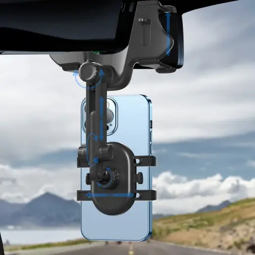 Car phone holder for the rearview mirror - black Foto 8