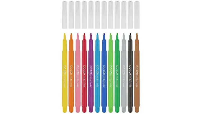 Flomasteri ICO, antibakteriālie, 12 krāsās Foto 2