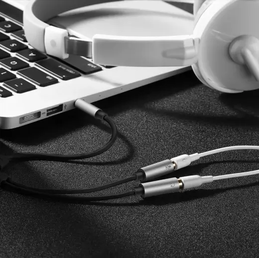 UGREEN 3.5mm Male to Dual 3.5mm Female Headset Splitter (dark grey) Photo