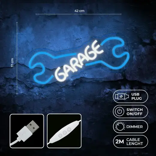 Neon PLEXI LED GARAGE blue white NNE22 Neolia Photo