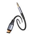 Joyroom stereo audio cable AUX 3.5 mm mini jack - USB-C for phone 1.2 m black (SY-A07) Photo