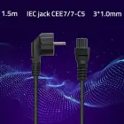Qoltec Power cable SCHUKO | IEC C5 | Clover | 3x1.0mm² | 1.5m Фото num