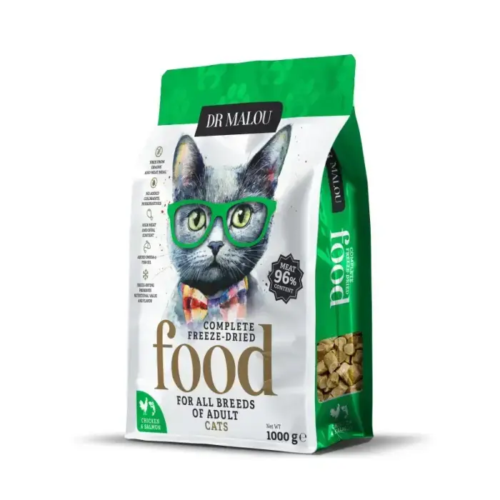 Liofilizēta barība kaķiem - DR Malou, Chicken with salmon - Adult Cats freeze-dried comple